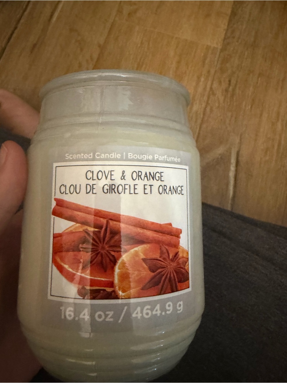 Ashland Clove & Orange Scented Candle - Cream Jar with Orange Label Art